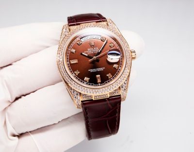 ROLEX 904L Steel ETA2836  Log Stars  40MM Coffee Watch